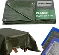 Plane Tarpaulin Light 3x5 m, 65 g/m, Abdeck-, grün, mit Ösen