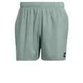 adidas Herren Solid CLX Short-Length Swim Shorts, Silver Green/Black, S
