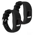 kwmobile 2X Uhrenarmband für Garmin Vivofit 4 Armband - Fitnesstracker Band Set aus TPU Silikon - Ersatzarmband Smartwatch - Schwarz matt Schwarz matt