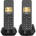 Gigaset Pure 120 Duo - 2 schnurlose Telefone mit Anrufschutz und ECO DECT - beleuchtetes Display - hörgerätekompatibel, anthrazit schwarz [Kompat...