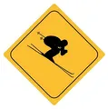 FahnenMax Autoaufkleber Sticker Achtung Skifahrer Aufkleber