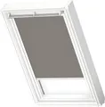 Verdunklungsrollo DKL 0705SWL, VELUX, verdunkelnd, ohne Bohren, in Führungsschienen, VELUX »Pick & Click!«, Stoff grau mit alufarbenen Führungsschienen & Griffleiste