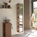 Hochschrank Twig aus Nussbaumholz mit Spiegel 30
