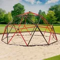 Klettergerüst 305x305x155cm DomeClimber Kinder Kletterkuppel Geodome 10FT - anthrazit/rot - Grau/Rot