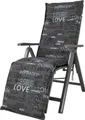 Auflage Relaxliege Florence 0575 anthrazit Schrift 170x50x6 cm KETTtex