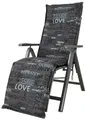 KETTtex Sesselauflage Relaxliege Florence 0575 anthrazit Schrift 170x50x6 cm KETTtex