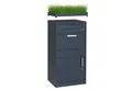 osoltus Standbriefkasten Paketbox XL Briefkasten Standbriefkasten mit Pflanzdach 117x50cm