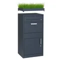 Paketbox XL Briefkasten Standbriefkasten mit Pflanzdach 117x50cm anthrazit
