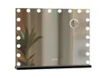 CLP Schminkspiegel mit Beleuchtung 80x60 cm Norlina, Kosmetikspiegel Bluetooth-Lautsprecher USB, Hollywoodspiegel Wandmontage und freistehend