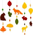 Papierdrachen Filz-Holzperlen-Mobile - Bastelset - Herbstliche Waldtiermotive - Deko-Element - DIY für Kinder und Erwachsene