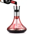 Glastal Wein Dekanter Kristallglas Dekantierer mit Eingebautem Aerator Belüften und Filtern, Tropffreies Eingießen 1800ml (Volle Kapazität)