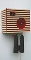 Moderne Kuckucksuhr Bauhaus-Stil, rot, 8 Tage Werk RH CS34-3 NEU