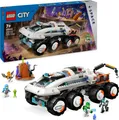 LEGO City Kommando-Rover mit Ladekran, Weltraum-Spielzeug-Auto mit Kran und Minifiguren, darunter Astronaut, Roboter und Alien-Actionfiguren, Geschenk für Kinder ab 7 Jahren, mit Planetenkulisse 60432