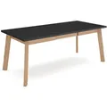 Skraut Home Esstisch, Schwarz, Eiche, Holzwerkstoff, 10-Sitzer, Rechteckig,Rechteckig, 194x75x90 cm, Esszimmer, Tische, Esstische