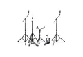 Mapex Musikinstrumentenständer, (Hardware Set Mars HP6005EB Black, Hardware, Hardware Sets), Hardware Set Mars HP6005EB, Black - Drum Hardware Set