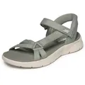 Skechers GO WALK FLEX SANDAL-ILLUMINATE Sandale Sandalette, Trekking Sandale mit Gogo Mat Fußbett grün 40 EU