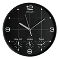 unilux Wanduhr Ontime schwarz Kunststoff, Ø 30,5 cm