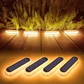Lacasa Solar Bodenleuchten Aussen Solarleuchte Garten, 40LM LED Stufenleuchte 2700K Warmweiß Treppenlicht Außen Wasserdicht IP68 für Gehweg Weg Treppe, 4 Stück