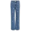 KIDS ONLY Weite Jeans KMGJUICY WIDE LEG HEART EMB JEANS NOOS blau 98