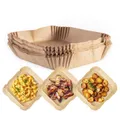RACHS KOCHWERK Backpapier für Heißluftfritteuse 2-5 Liter | Backpapierschale antihaftbeschichtet & ölbeständig | Airfryer Backpapier – flexible Form | 100 Stück – 16 x 16 x 4,5 cm