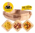 Rachs KOCHWERK Backpapier Schalen für Heißluft Fritteuse 100 Stk., Antihaft Beschichtung, Öl-, Wasser- und Hitzebeständig
