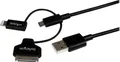 StarTech.com Lightning or 30-pin Dock or Micro USB to USB Cable