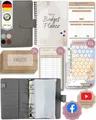 BeginnerBudget® Budget Planner Deutsch - Starterset mit Sparchallenge + Budgetplaner (144 Seiten) - Sparen mit Umschlagmethode + Anleitung Ringbuch, Binder A6 Glattleder, vegan (Grau)