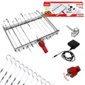 Mangal Schaschlik Spießdreher Edelstahl Sesam für 11 Spieße Motor Powerbank USB