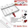 Edelstahl Spießdreher + 11 Spieße Grill Schaschlik Mangal Motor Powerbank USB