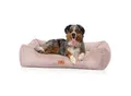 Knuffelwuff Hundebett aus Cord mit Handwebcharakter Olivia rosa XL