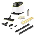 Kärcher Dampfreiniger SC 3 Deluxe, Dampfdruck: 3,5 bar, Aufheizzeit: 30 s, Leistung: 1.900 W, Flächenleistung: 75 m², Tank: 1 l, mit Bodenreinigungsset, Mikrofaser-Bezug, Düsen und Rundbürste, Weiß