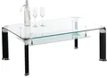 Stolkom Sp.z.o.o. Wohnzimmertisch in Glas/schwarz, Glas/Metall - 100x42x60cm (BxHxT)