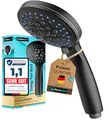 BLUMBACH® Duschkopf schwarz Energy Rain mit 9 Strahlarten, Shower Head, Duschbrause, Handbrause Dusche Brausekopf Dusche, Sparduschkopf, Duschkopf wassersparend, Handbrausen Dusch Brausekopf