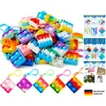 30 StückQuadrat Pop-Schlüsselanhänger, Mini-Fidget-Spielzeug, , Partygeschenk...