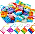 30 StückQuadrat Pop-Schlüsselanhänger, Mini-Fidget-Spielzeug, , Partygeschenk...