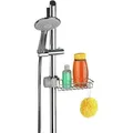 Maximex Duschablage Edelstahl, Duschregal, Einfach An Duschstange Montierbar, Silber Glänzend, Edelstahl Rostfrei Silber Glänzend, Polypropylen Grau - Silber Glänzend