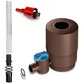 YourCasa Regensammler Set [Downpipe] mit Verbindungsschlauch 30cm & Regentonnendurchführung - Absperrhahn und Filter zum Verbinden von Fallrohr 68-100mm DN100 Regentonne Regenwassersammler (Braun)