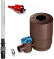 YourCasa Regentonne Regensammler Regendieb [Downpipe50] mit Absperrhahn und Sieb, Absperrhahn, Filter