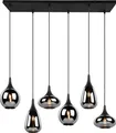 Trio Leuchten LED Pendelleuchte Lumina 6xE14, schwarz, Metall/Glas