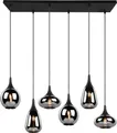 Trio Leuchten LED Pendelleuchte Lumina 6xE14, schwarz, Metall/Glas  Deckenlampen