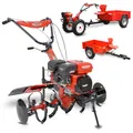 Hecht Benzinmotorhacke Gartenfräse mit Anhänger 7 PS, 104,2 cm Arbeitsbreite, 2-St., 13,5 km/h, 208 cm³, Stahlgehäuse