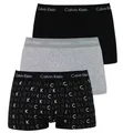 Calvin Klein Unterwäsche Boxershorts Low Rise Trunk (Baumwolle) mehrfarbig grau/schwarz Herren - 3 Stück, Größe: M