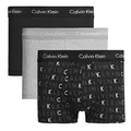 Calvin Klein Herren 3er Pack Boxershorts Low Rise Trunks Unterwäsche, Mehrfarbig (Black/Grey Heather/Subdued Logo), M