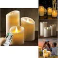 LED Kerzen Set 3 Stück 10 12 15 cm Batteriekerzen Fernbedien