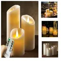 LED Kerzen Set 3 Stück 10 12 15 cm Batteriekerzen Fernbedien