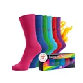 Chili Lifestyle Rainbow Geschenkbox 6 Paar bunte Socken aus Baumwolle mit Piq...