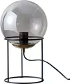 Tischlampe, Tischleuchte, Nachttischlampe, Schreibtischlampe, LED Leselampe, Moon Rauchglas/Messing