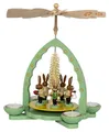 Richard Glaesser Osterhase Pyramide mit musizierenden handbemalten Hasen, Höhe 27cm, Handwerkskunst original Erzgebirge