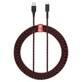 PDP Gaming Charge Cable | 8 Feet USB C Charger: Schwarz/Rot - Nintendo Switch