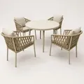greemotion Balkonmöbel-Set Avola Gartenmöbel-Set Taupe Aluminium 5-teilig inkl. Kissen - Taupe